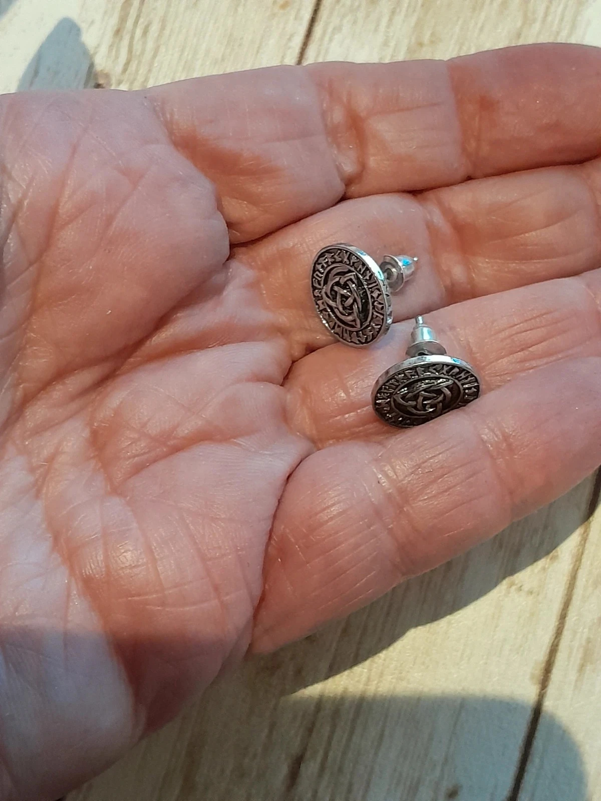 Oorbel voor heren, Viking-stijl, verouderd zilver – photo 5